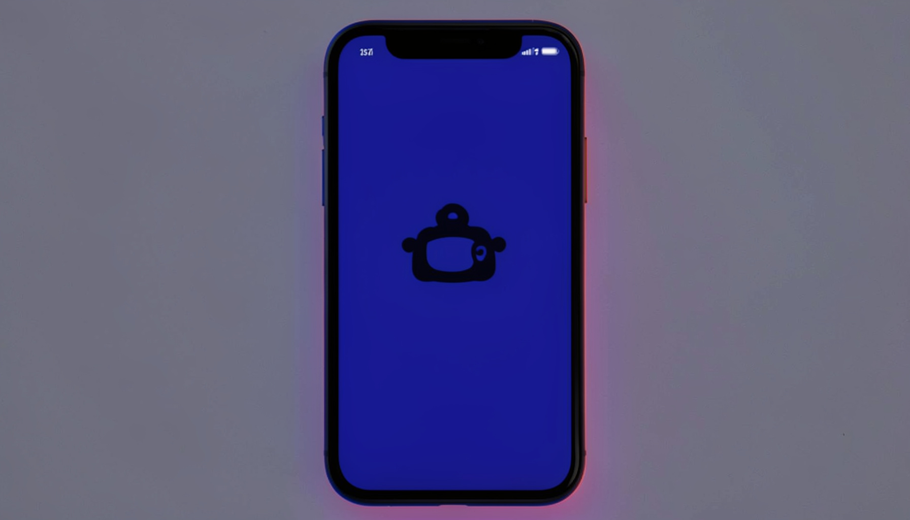 Koyu mavi ve turuncu tonlarında, bir mobil cihaz ekranında oyun kurulum simgesini gösteren duotone fotoğraf